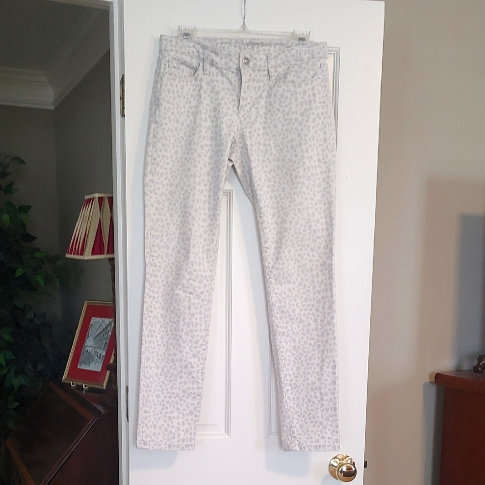 Ann Taylor Loft Size 27/4 Taupe Leopard Print Skinny Pants